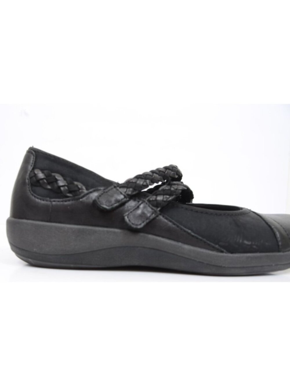 Aetrex Annie Women's 10 Black Leather Hook & Loop Mary Jane Comfort Work Shoes - Picture 7 of 10